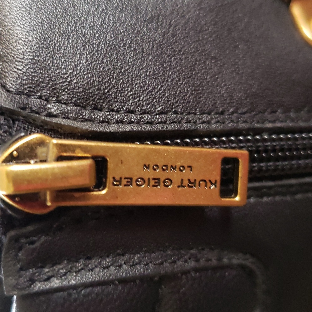 Kurt Geiger Combat Grunge Whimsigoth Black Leather Ankle Boot 6.5 (36.5) New - Picture 11 of 13